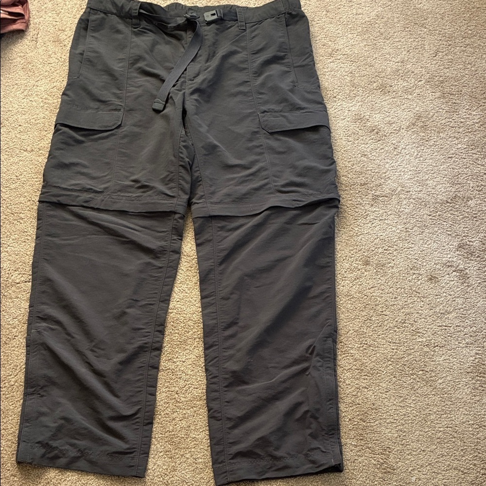 Men's Charcoal Cargo Pants zip into shorts size XL